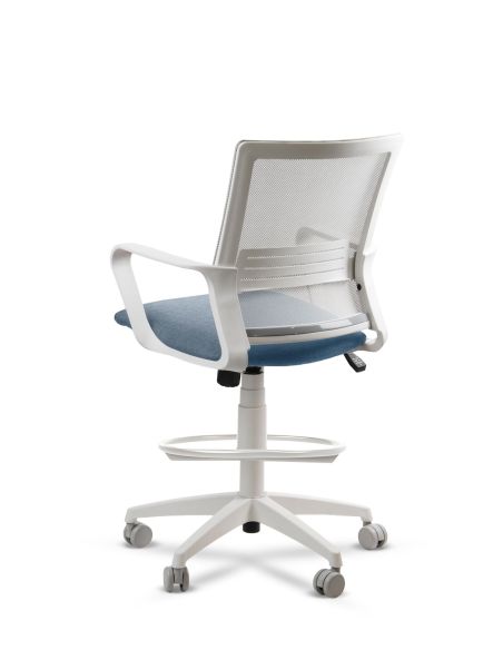 Silla de Trabajo LINK White Cajera Neumática con Asiento Tela Colores Silla de Trabajo LINK White Cajera Neumática con Asiento Tela Colores