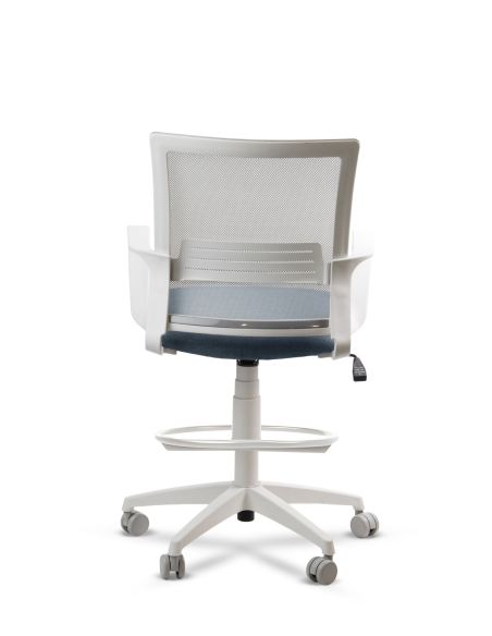 Silla de Trabajo LINK White Cajera Neumática con Asiento Tela Colores Silla de Trabajo LINK White Cajera Neumática con Asiento Tela Colores