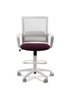 Silla de Trabajo LINK White Cajera Neumática con Asiento Tela Colores 2