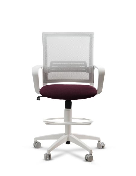 Silla de Trabajo LINK White Cajera Neumática con Asiento Tela Colores