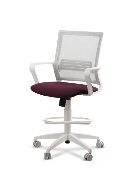 Silla de Trabajo LINK White Cajera Neumática con Asiento Tela Colores