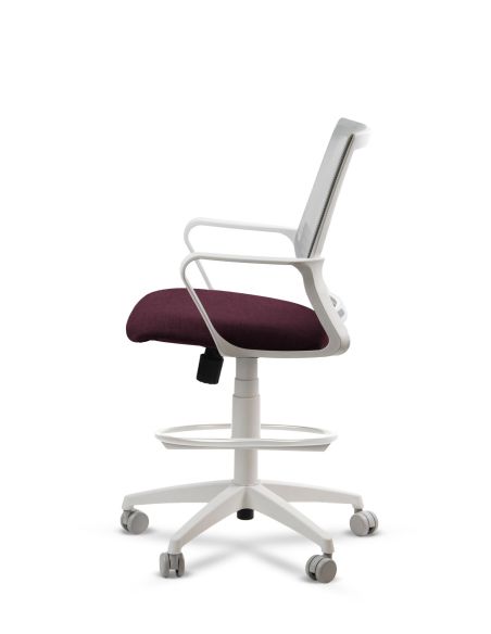Silla de Trabajo LINK White Cajera Neumática con Asiento Tela Colores