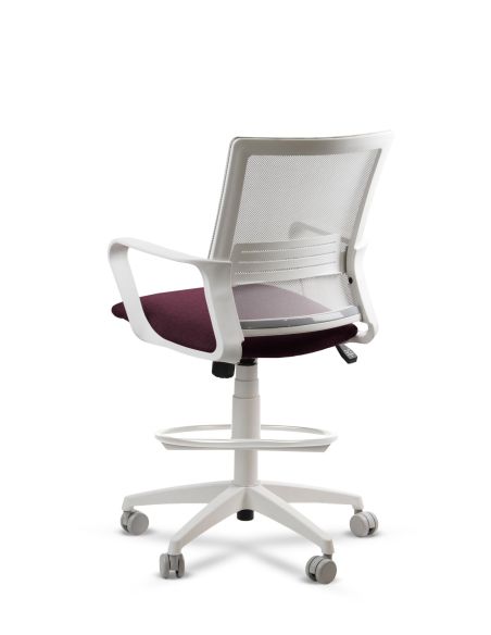 Silla de Trabajo LINK White Cajera Neumática con Asiento Tela Colores