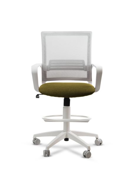 Silla de Trabajo LINK White Cajera Neumática con Asiento Tela Colores