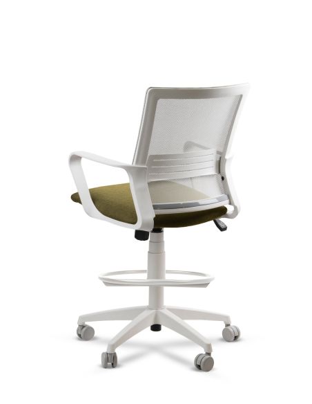 Silla de Trabajo LINK White Cajera Neumática con Asiento Tela Colores