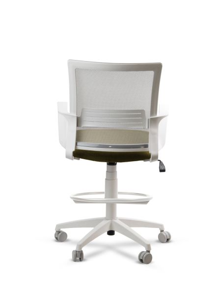 Silla de Trabajo LINK White Cajera Neumática con Asiento Tela Colores