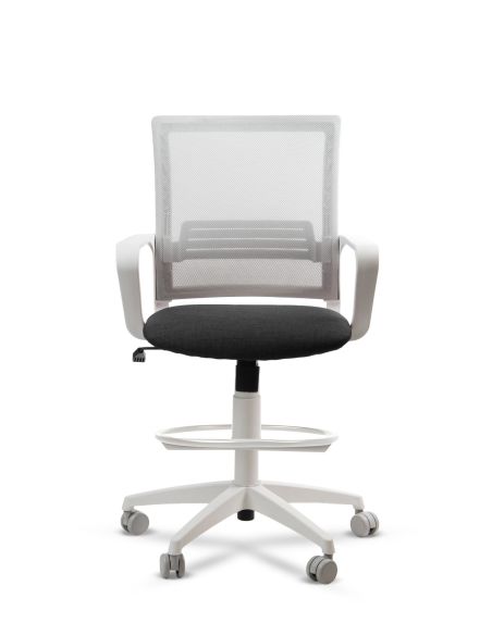 Silla de Trabajo LINK White Cajera Neumática con Asiento Tela Colores