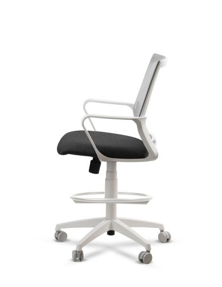 Silla de Trabajo LINK White Cajera Neumática con Asiento Tela Colores