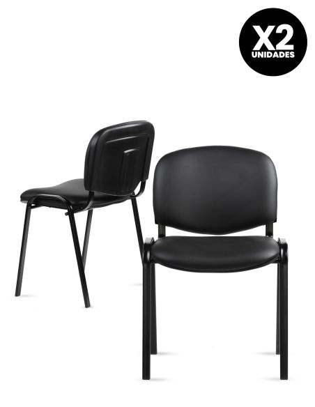 Silla Tapizada ISO Rolic - Cuero Sintético -Negras - Recepción Silla Tapizada ISO Rolic - Cuero Sintético -Negras - Recepción