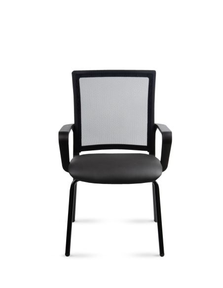 Silla Link Visitor Negra - Silla Fija Red Mesh 4 Patas - Silla Rolic - Quamo