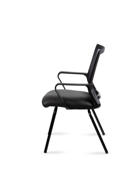 Silla Link Visitor Negra - Silla Fija Red Mesh 4 Patas - Silla Rolic - Quamo