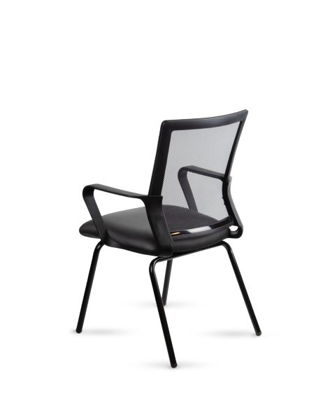 Silla Link Visitor Negra - Silla Fija Red Mesh 4 Patas - Silla Rolic - Quamo