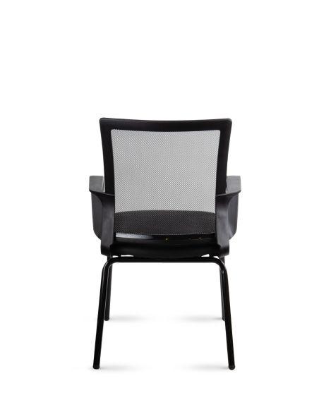 Silla Link Visitor Negra - Silla Fija Red Mesh 4 Patas - Silla Rolic - Quamo