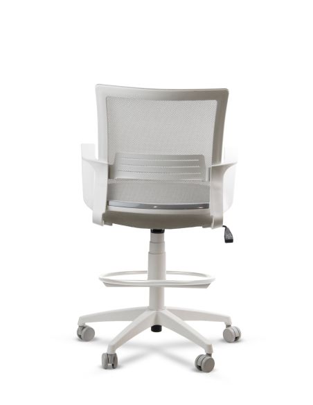 Silla de Trabajo LINK White Cajera Neumática con Asiento Tela