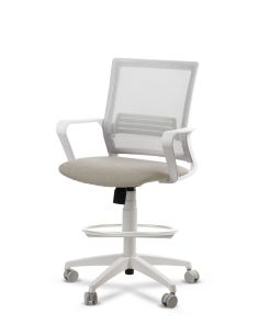 Silla de Trabajo LINK White Cajera Neumática con Asiento Tela 2