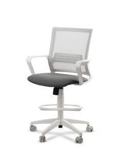 Silla de Trabajo LINK White Cajera Neumática con Asiento Tela Colores 2