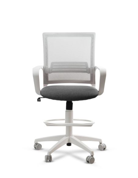 Silla de Trabajo LINK White Cajera Neumática con Asiento Tela Colores