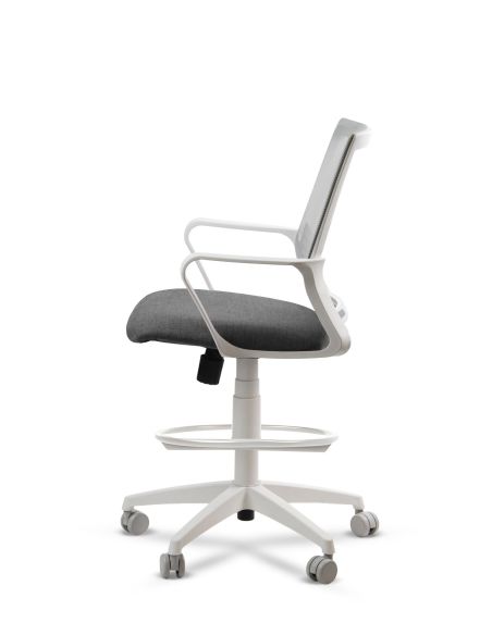 Silla de Trabajo LINK White Cajera Neumática con Asiento Tela Colores