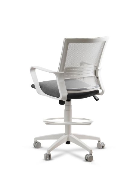 Silla de Trabajo LINK White Cajera Neumática con Asiento Tela Colores
