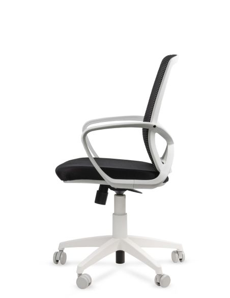 Silla de Oficina Blanca - Equis Rolic con Apoyo Lumbar