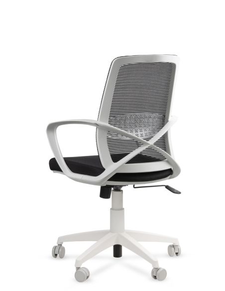 Silla de Oficina Blanca - Equis Rolic con Apoyo Lumbar