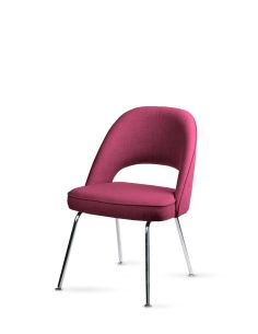 Silla Tapizada Saarinen con patas cromadas - Color Ciruela