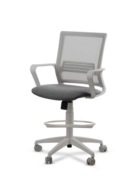 Silla de Trabajo LINK Grey Cajera Neumática con Asiento Tela