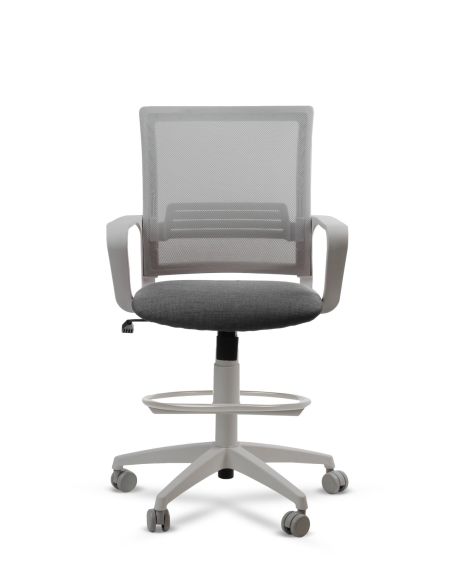 Silla de Trabajo LINK Grey Cajera Neumática con Asiento Tela