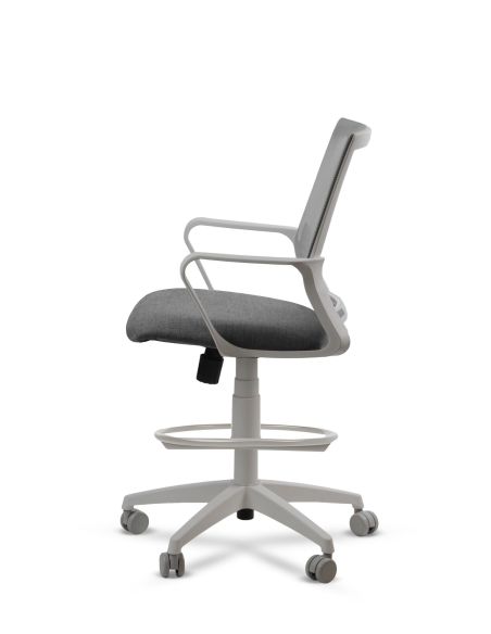 Silla de Trabajo LINK Grey Cajera Neumática con Asiento Tela