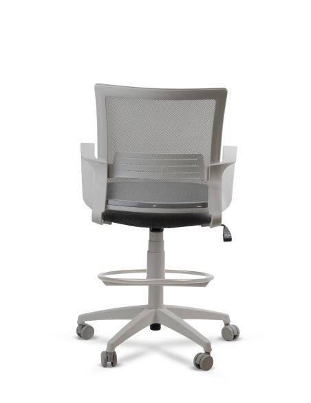 Silla de Trabajo LINK Grey Cajera Neumática con Asiento Tela