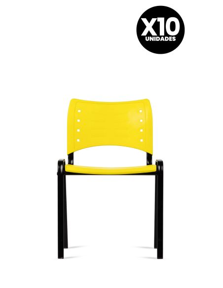 Silla Amarilla Fija Kudo x10 Súper Resistentes - Garantía - Apilables Silla Amarilla Fija Kudo x10 Súper Resistentes - Garantía - Apilables