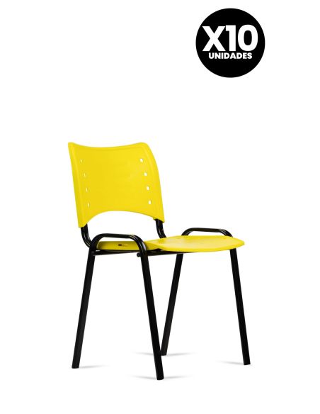 Silla Amarilla Fija Kudo x10 Súper Resistentes - Garantía - Apilables Silla Amarilla Fija Kudo x10 Súper Resistentes - Garantía - Apilables