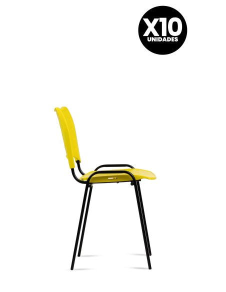 Silla Amarilla Fija Kudo x10 Súper Resistentes - Garantía - Apilables Silla Amarilla Fija Kudo x10 Súper Resistentes - Garantía - Apilables