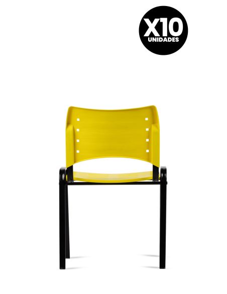 Silla Amarilla Fija Kudo x10 Súper Resistentes - Garantía - Apilables Silla Amarilla Fija Kudo x10 Súper Resistentes - Garantía - Apilables