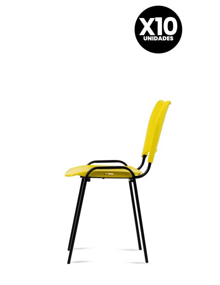 Silla Amarilla Fija Kudo x10 Súper Resistentes - Garantía - Apilables Silla Amarilla Fija Kudo x10 Súper Resistentes - Garantía - Apilables