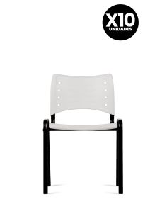 Silla Blanca Fija Kudo x10 Súper Resistentes - Garantía - Apilables 2