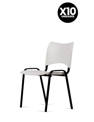 Silla Blanca Fija Kudo x10 Súper Resistentes - Garantía - Apilables