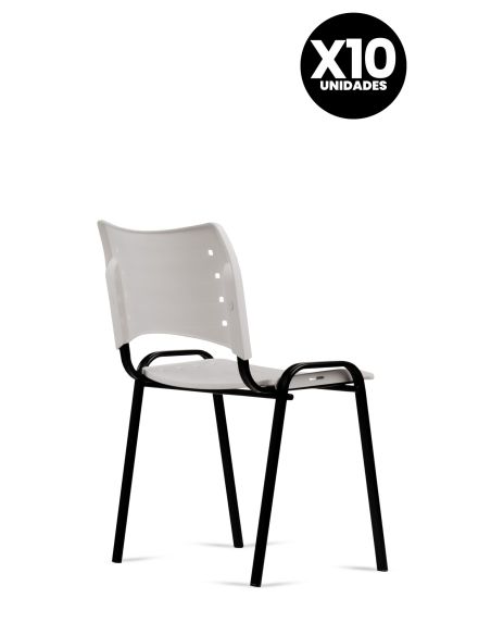 Silla Blanca Fija Kudo x10 Súper Resistentes - Garantía - Apilables