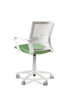 Silla Verde Fosco de Trabajo LINK White Neumática con Asiento Tela 2