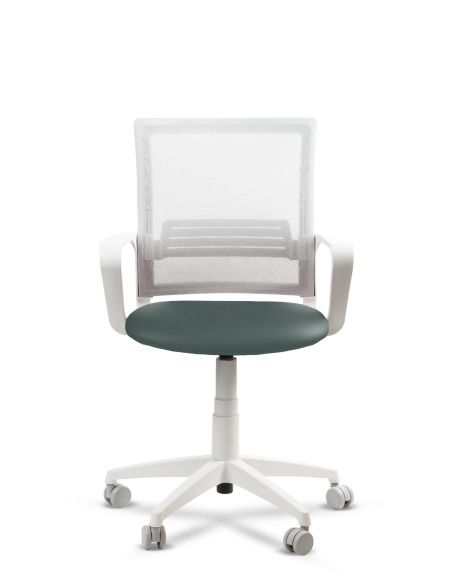 Silla Verde de Trabajo LINK White Neumática con Asiento Tela