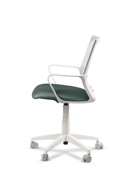 Silla Verde de Trabajo LINK White Neumática con Asiento Tela