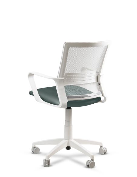 Silla Verde de Trabajo LINK White Neumática con Asiento Tela