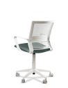 Silla Verde de Trabajo LINK White Neumática con Asiento Tela