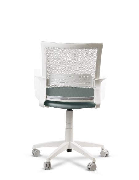 Silla Verde de Trabajo LINK White Neumática con Asiento Tela