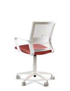 Silla Roja de Trabajo LINK White Neumática con Asiento Tela 2