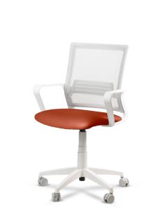 Silla Naranja de Trabajo LINK White Neumática con Asiento Tela