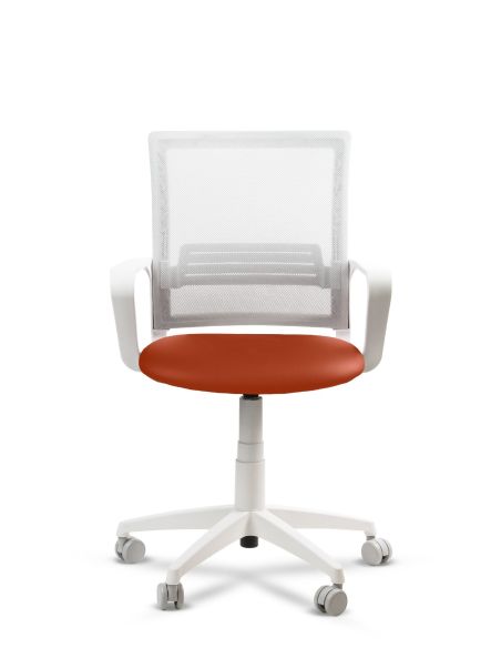 Silla Naranja de Trabajo LINK White Neumática con Asiento Tela