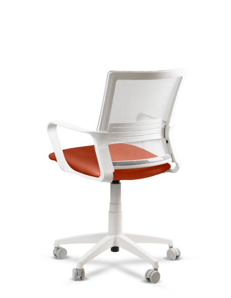 Silla Naranja de Trabajo LINK White Neumática con Asiento Tela