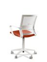 Silla Naranja de Trabajo LINK White Neumática con Asiento Tela