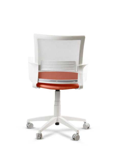 Silla Naranja de Trabajo LINK White Neumática con Asiento Tela